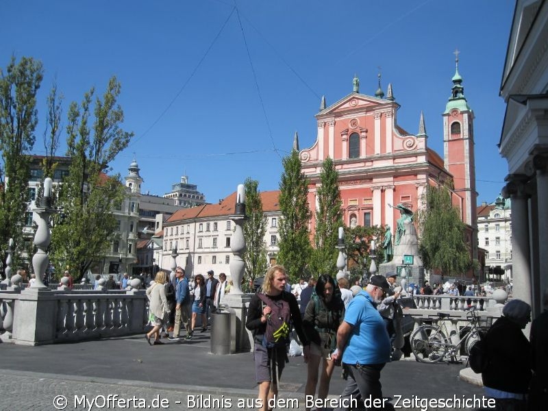 Ljubljana, die Hauptstadt Sloweniens, gesehen im September 2019 