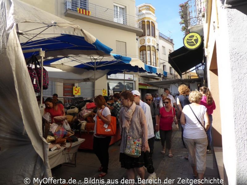 Der Sonntagszigeunermarkt in Tordera, Katalonien, Spanien