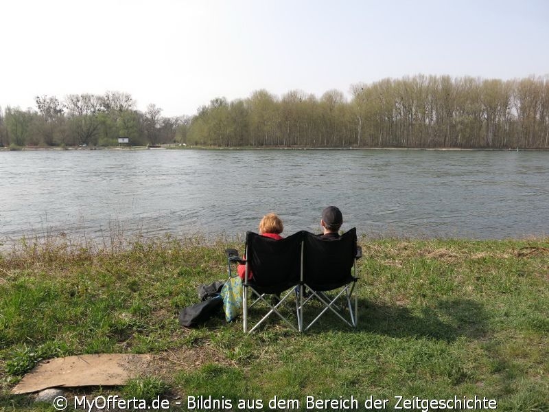 Ein Tag vor dem Frühling am Rhein in Leopoldshafen