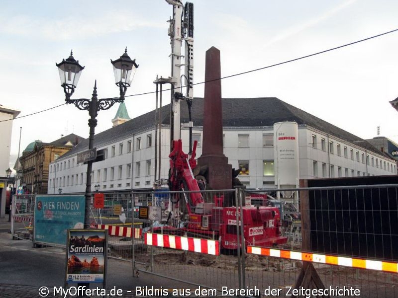 Karlsruhe - Marktplatz und seine Umgebung nach dem Aufwachen am 25.01.2016