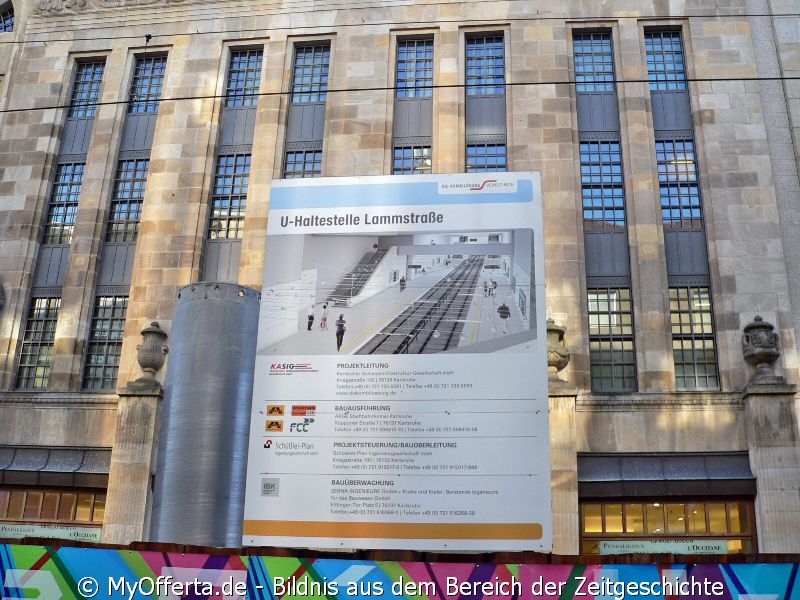 Tunnelbau an der Karlsruher Kriegsstraße, immer noch kein Anzeichen am Marktplatz 2011