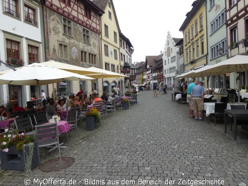 Stein am Rhein in der Schweiz wird erst 1267 erstmals als Stadt urkundlich erwähnt