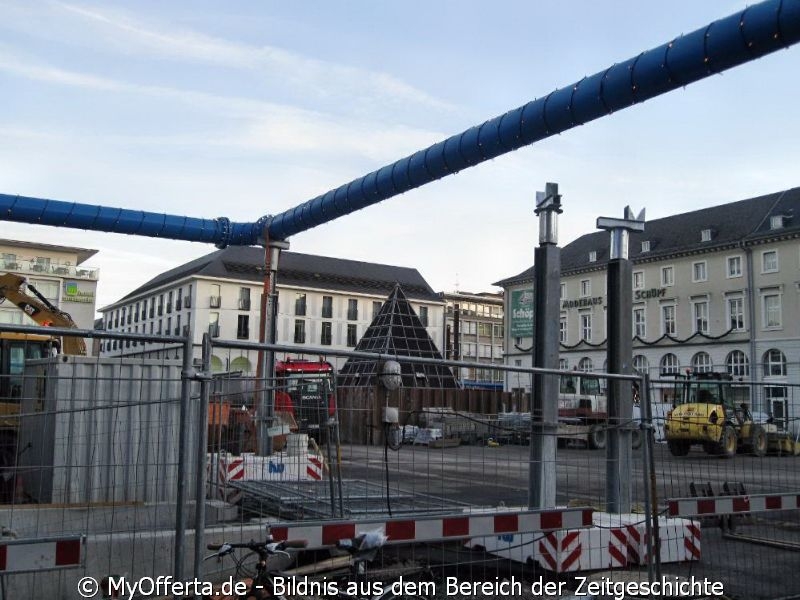 Karlsruhe - Marktplatz und seine Umgebung nach dem Aufwachen am 25.01.2016