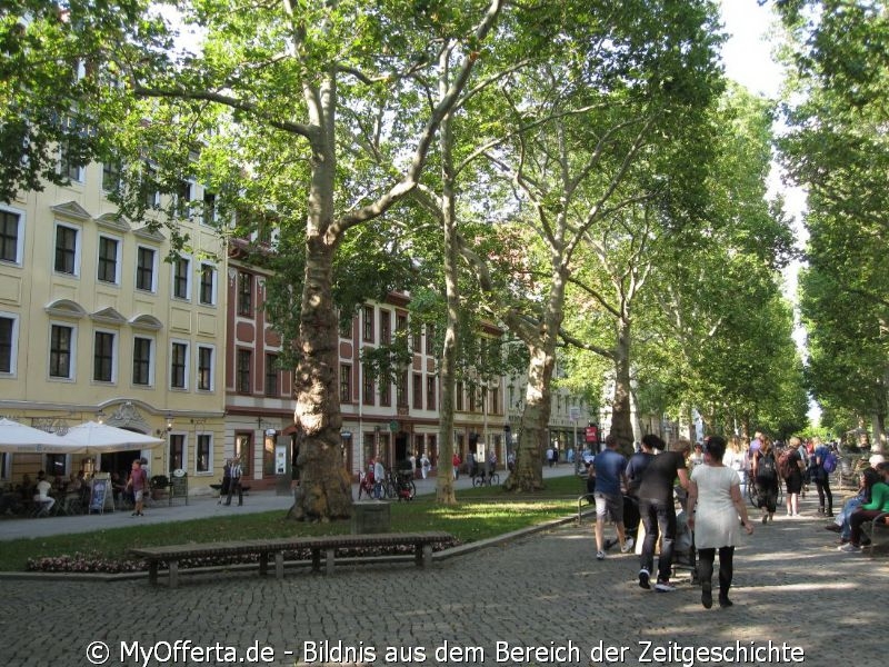 Hauptstraße in Dresden im Sommer 2019