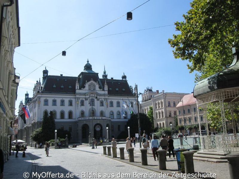 Ljubljana, die Hauptstadt Sloweniens, gesehen im September 2019 