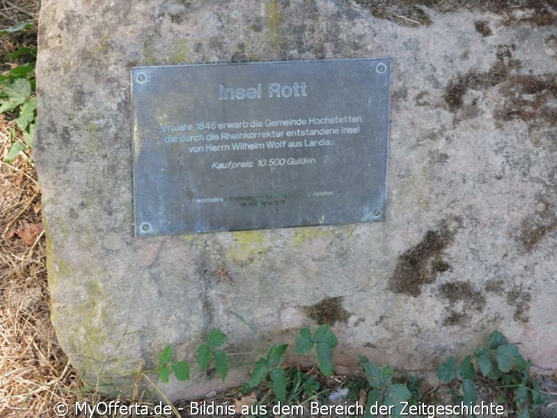 Insel Rott und der Rhein im Westen Deutschlands am 22.09.2020